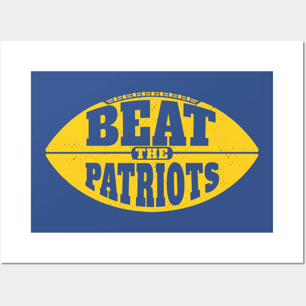 Beat the Patriots // Vintage Football Grunge Gameday Wall Art by SLAG_Creative